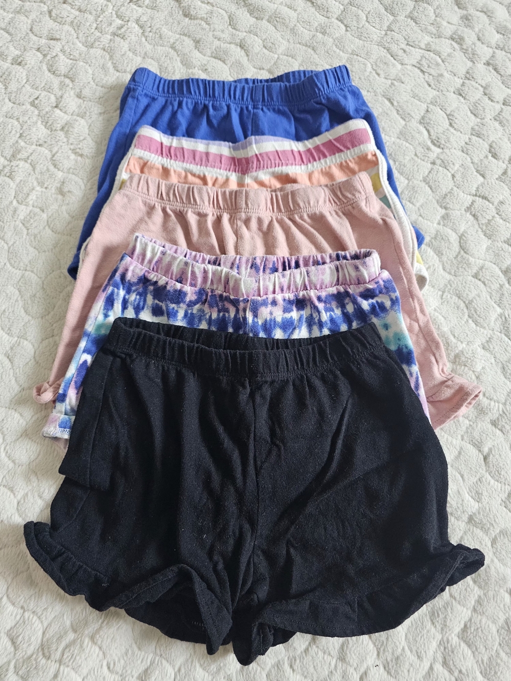 The Children's Place Knit Elastic-Waist Shorts - Black, Blue, Pink & Tie-Dye 4T